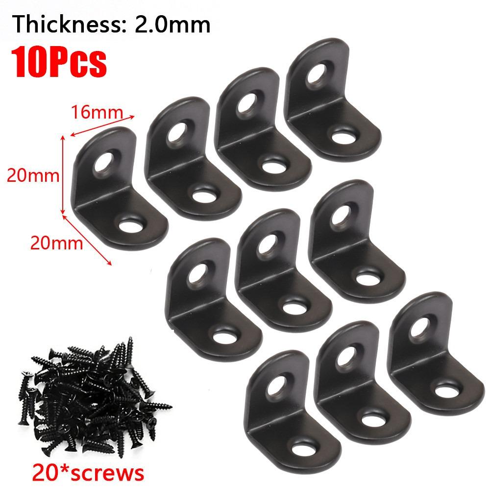 10Sets Furniture Fastener Corner Brace Joint Iron Shelf Support Bracket Durable Angle Bracket