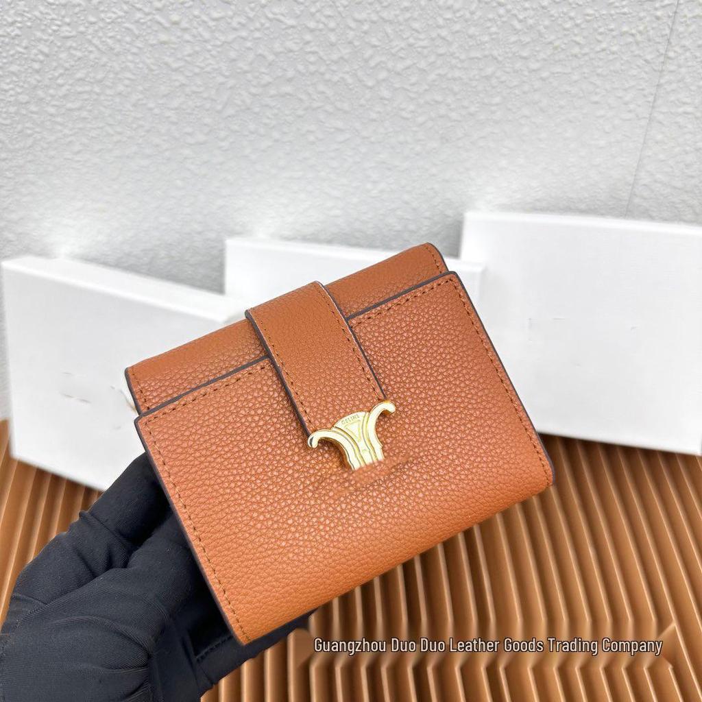 Arc de Triomphe Echtes Leder Dreifach-Faltbörse: Mehrere Kartenfächer, Kompaktes, Modisches Münzportemonnaie