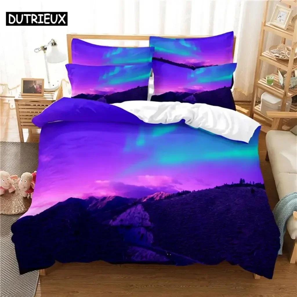 Colorful Aurora Bedding Set Duvet Cover Set 3d Bedding Digital Printing Bed Linen Queen Bedding Set Fashion Design