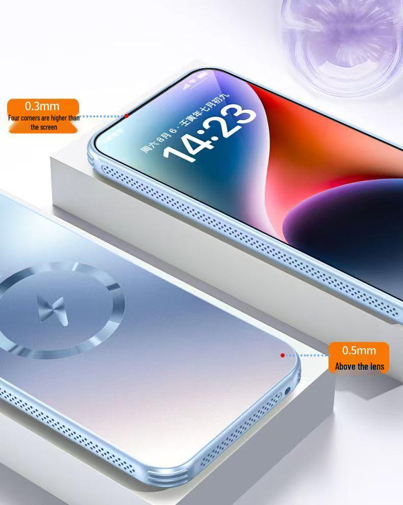 Magnetic Cooling Strap Lens Film Phone Case for iPhone 17 Pro Max - Drop-Proof, 16 Plus Compatible