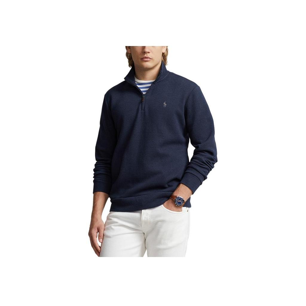 Polo Ralph Lauren SS24 Solid Logo Embroidered Long Sleeve Sweatshirt Men sweatshirt Navy-Blue MNPOKNI16823385-410