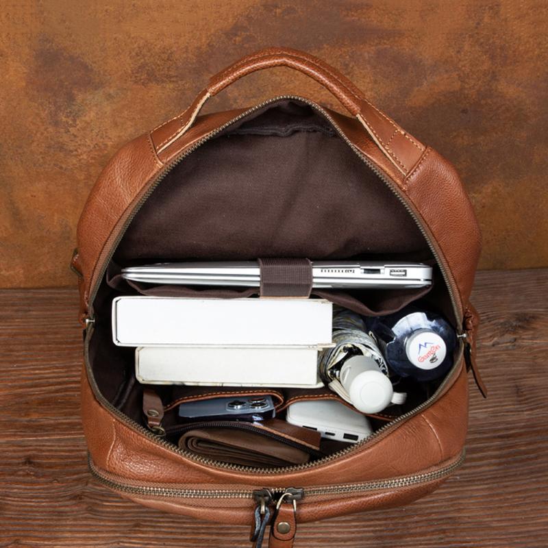 Leather Women's Outdoor Travel Backpack Vintage Large Capacity School Backpack Men's Satchel Backpack for 15.6-inch Laptop Bag