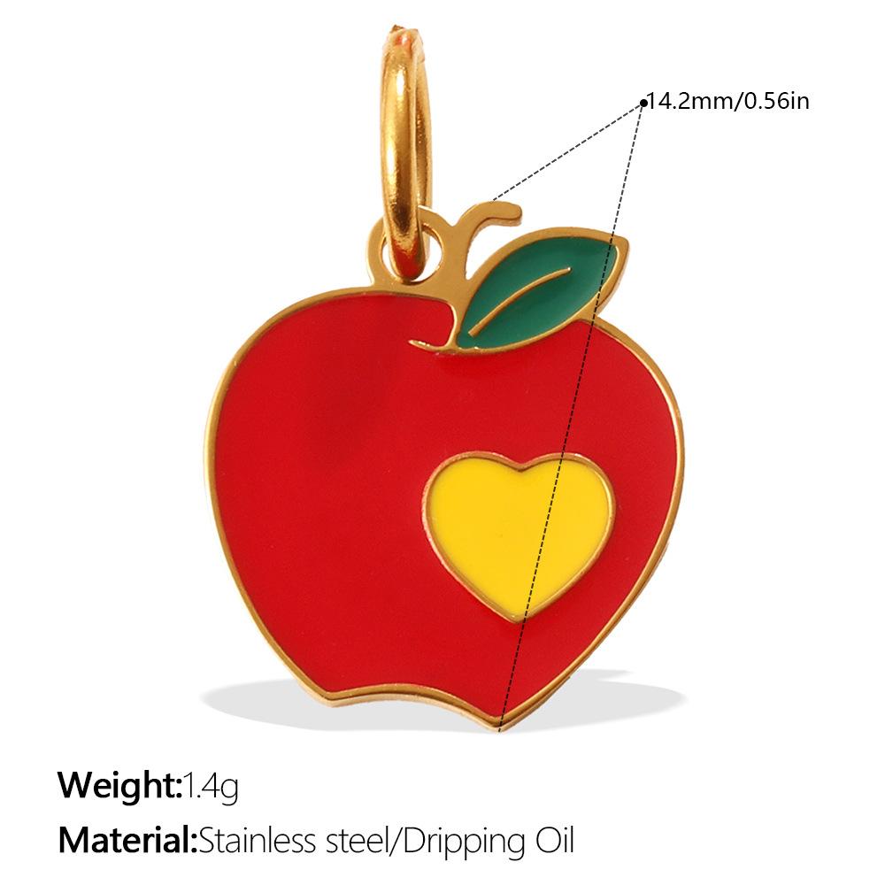 2026 Creative Simple and Versatile New Small Fresh Pendant Colored Dripping Strawberry Apple Cute Pendant Female