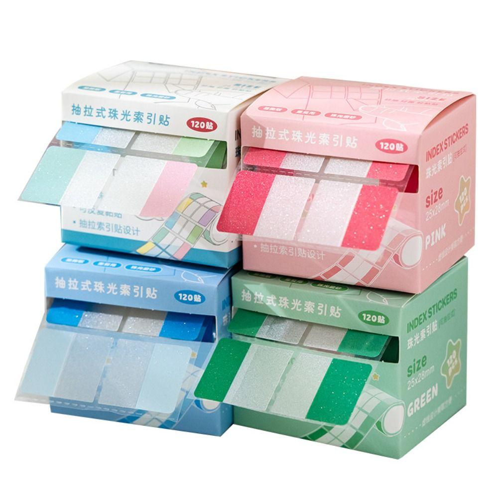Aesthetic Stationery Pearlescent Sticky Tabs Transparent Pearl Memo Pad Sticky Notes  School Office