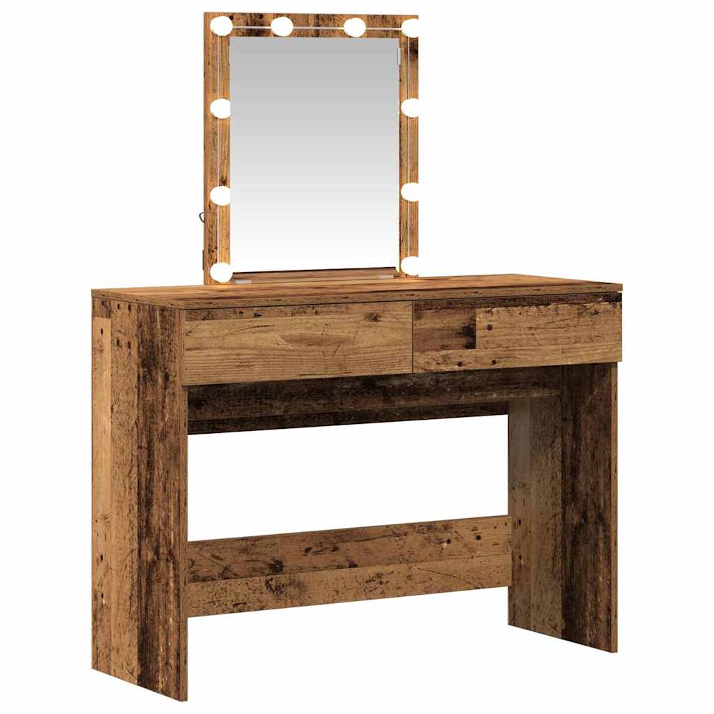 Vintage Wood Makeup Table 100 x 40 x 130 cm Engineered Wood