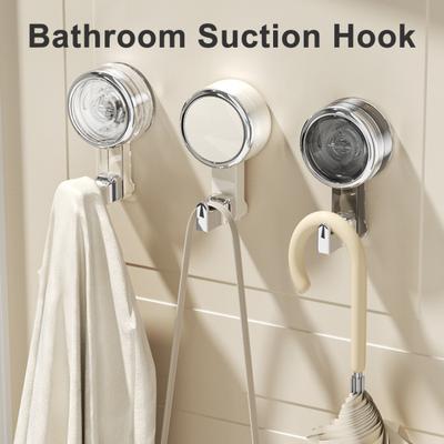 Rotating Suction Cup Hooks with Vacuum Lock Heavy-Duty Waterproof Hooks Reusable Space-Saving Organizer for Bathroom Kitchen