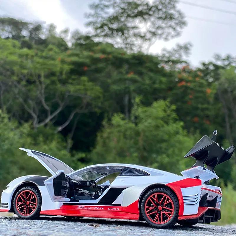 Alloy Sports Racing Car Model Diecast & Toy Vehicle Metal Car Model Sound and Light Simulation Collection Kids Gift