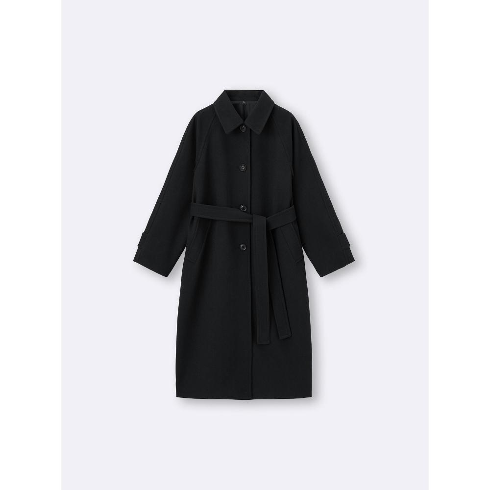 Gu By Uniqlo Cozy Melton Balmacaan Coat Model  Ec Length 113.0 120.0cm 