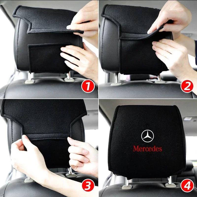 UOKOF1 W213 For AMG GLB Car Logo Seat Backrest Headrest Cover Pillow Towel For Mercedes Benz B/C/E/S Clase A C200L GLC GLK CLA W163 W22