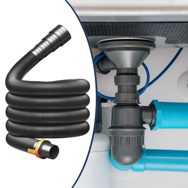 1 Stück 3 Meter Faltbarer Wohnwagen Abwasserschlauch Doppelwandig Verstärktes EVA-Material Abwasserrohr Mit Verstellbarem Adapter Werkzeug