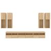 7 Piece TV Wall Unit with LED Lights Sonoma Oak