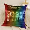 Beautiful Cartoon Girls R-Rainbow High Pillow Case Natural Linen Double-Sided Printing Sofa Home Decor Cushion Cover