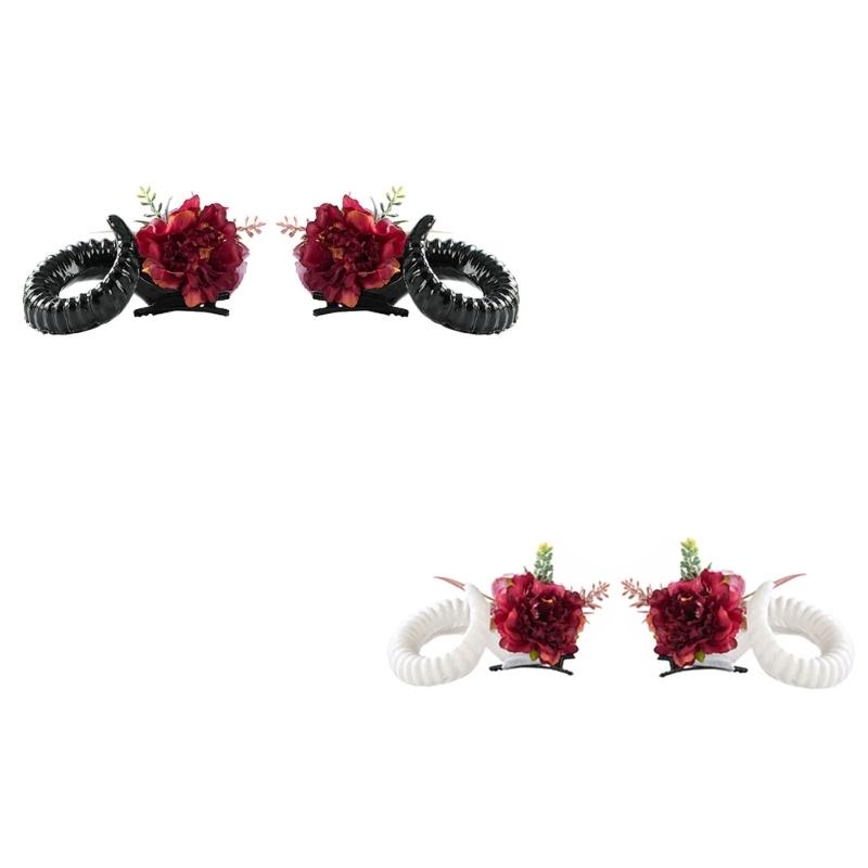 Gothische Schafshorn-Haarnadel für Halloween-Cosplay-Kostüm Unisex Leichtgewichtige Cosplay-Requisiten Harzmaterial