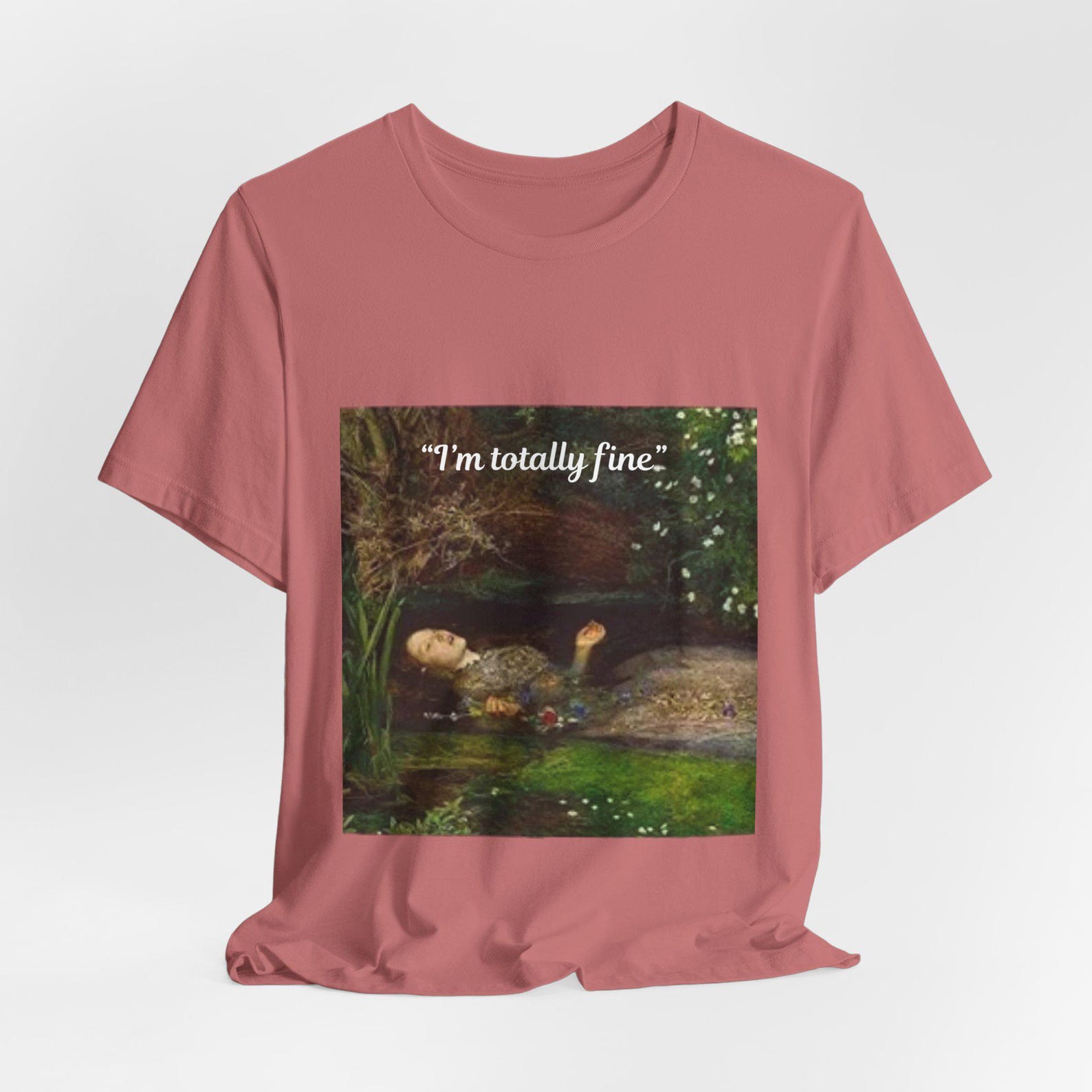 Im totally fine Tee | Vintage painting, humorous mental health Unisex design Bella and Canvas XL