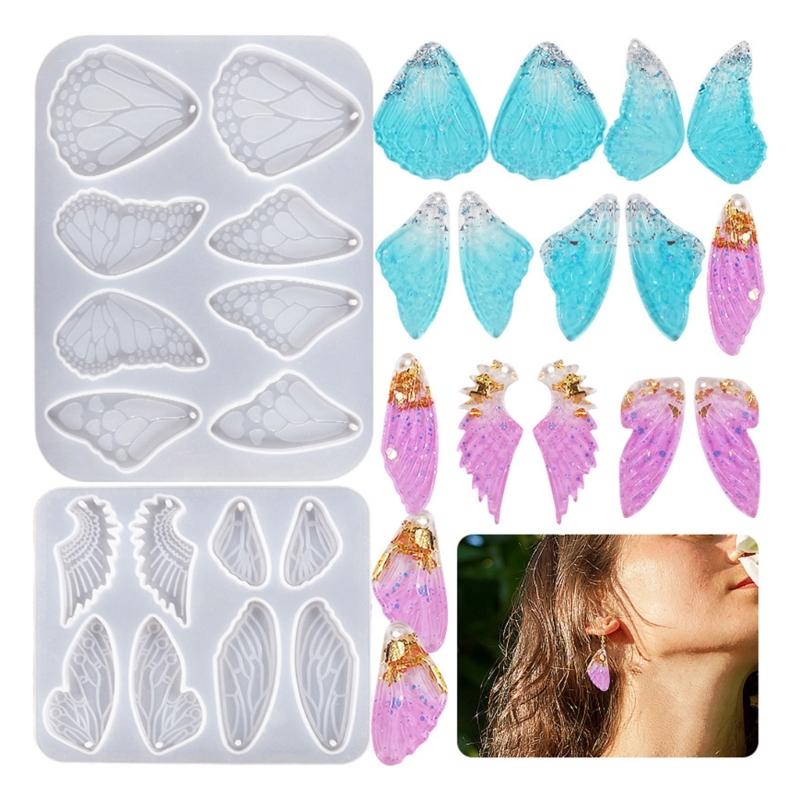 Wing-shaped Silicone Molds Jewelry Casting Molds Epoxy Resin Pendant Mould for DIY Earrings, Jewelry, Keychain, Crafts