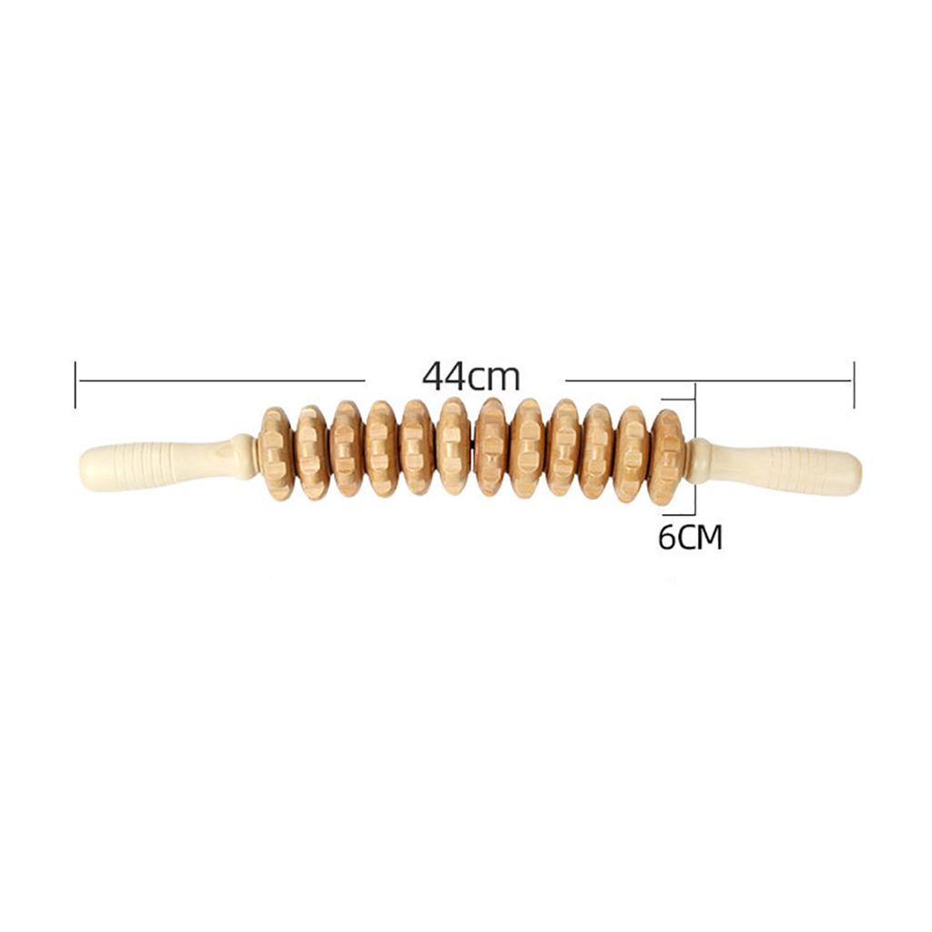 12 Roller Massage Tool Wood Therapy Body Massage Anti Cellulite Roller Stick