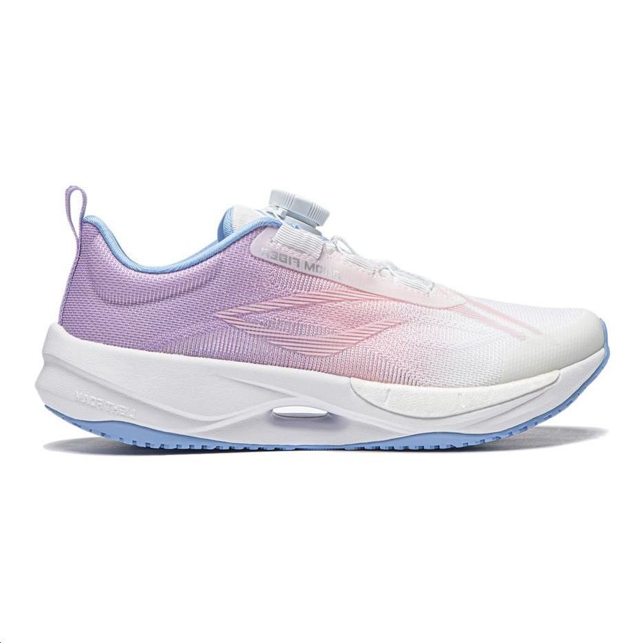Li Ning Kids Lightweight Running Shoes Kids Sneakers White Purple YKFU034-4