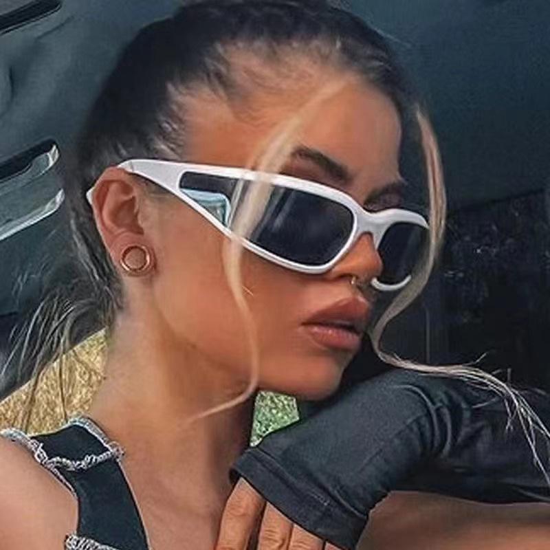Y2K Windproof Sport Sunglasses: Influencer Style for Cycling with Narrow Frame