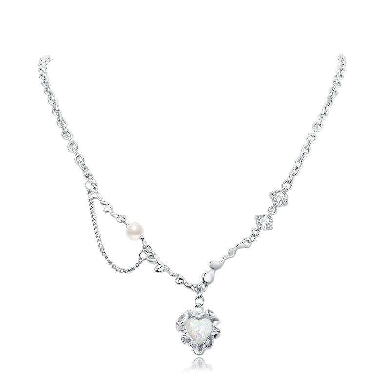 Barbie necklace Irregular Love Sparkling Diamond Pendant, Niche Exquisite Clavicle Chain, Sweet and Cool Punk Versatile Elegant Necklace TX2309082D золотой