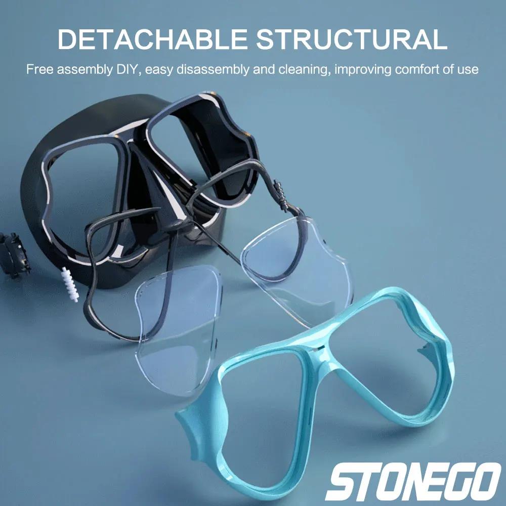 Snorkelling Gear Set Diving Mask Snorkel Set with Large Frame Silicone Skirt Anti Fog Tempered Glass Lens Full Dry Top Snorkel with Splash Guard