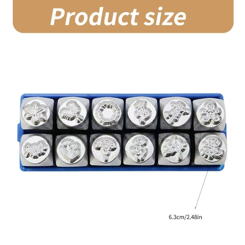 12Pcs Engraving Equipment Set Metal Anvil Chisel Set Jewelry Carving Tool Metal Chisels Steel Texture for Jewelry Making