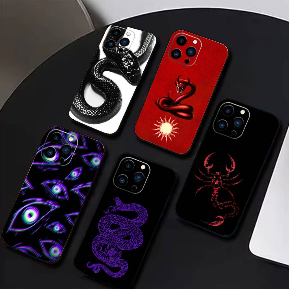Snake Classic Phone Case For iPhone 16,15,14,13,12,17,Pro Max,Plus Silicone Black Case