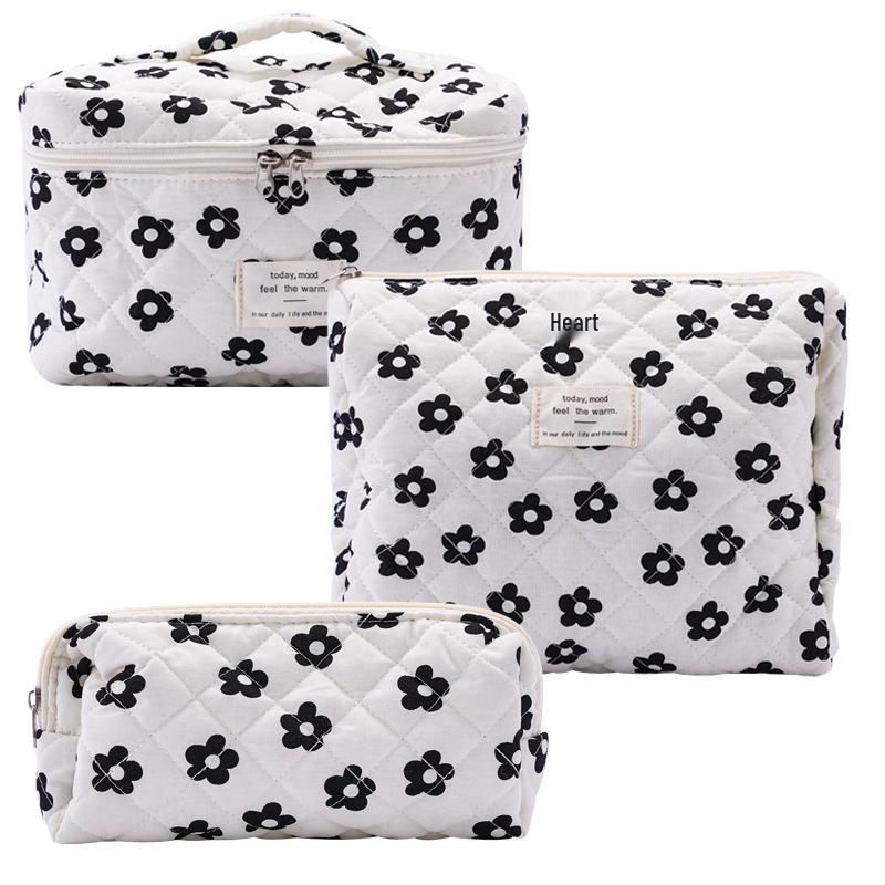 2023 Floral Cute Cotton Makeup & Toiletry Bag - Small, Fresh, Portable Storage Case