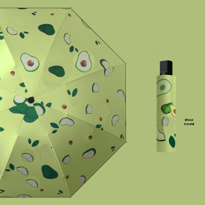 UV Protection Folding Umbrella with Black Glue Sunshade for Students - Dual-Use for Rain and Shine