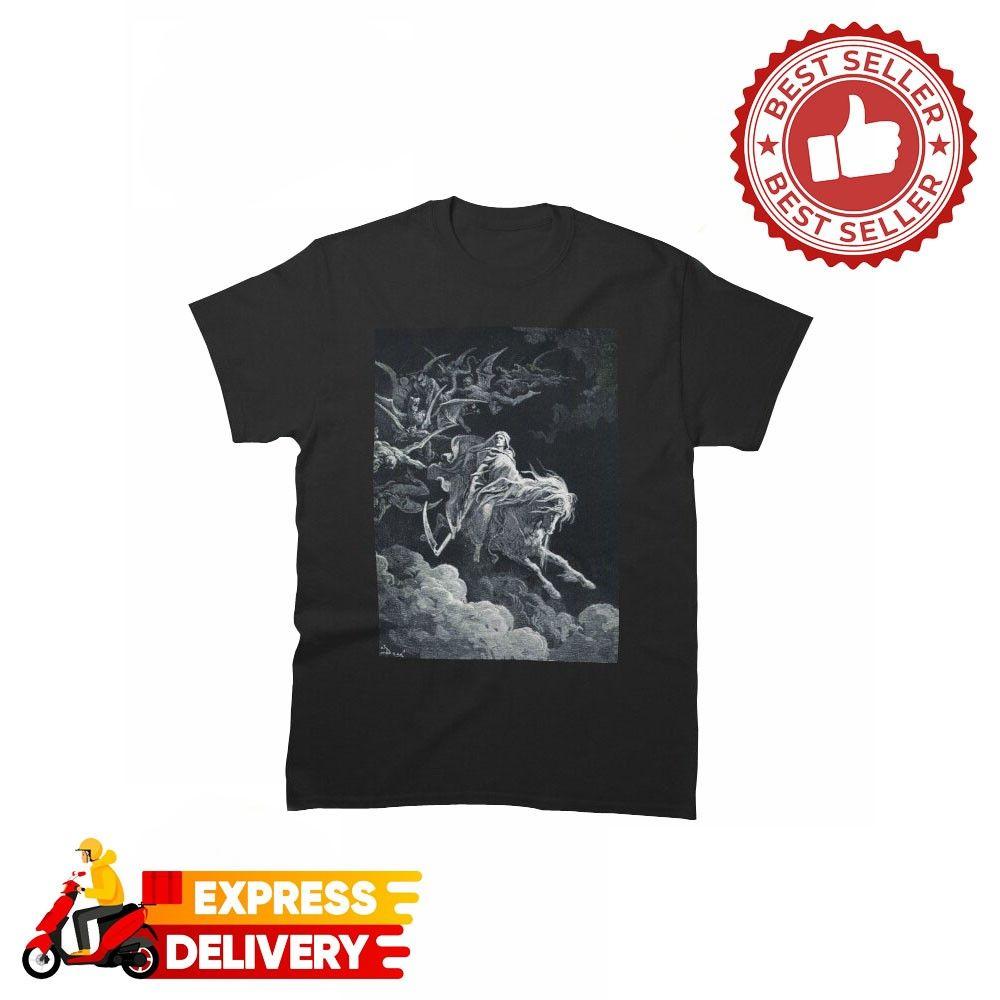 New Popular The Vision of Death. 1868. Gustave Dore Tshirt Sizes S-5XL