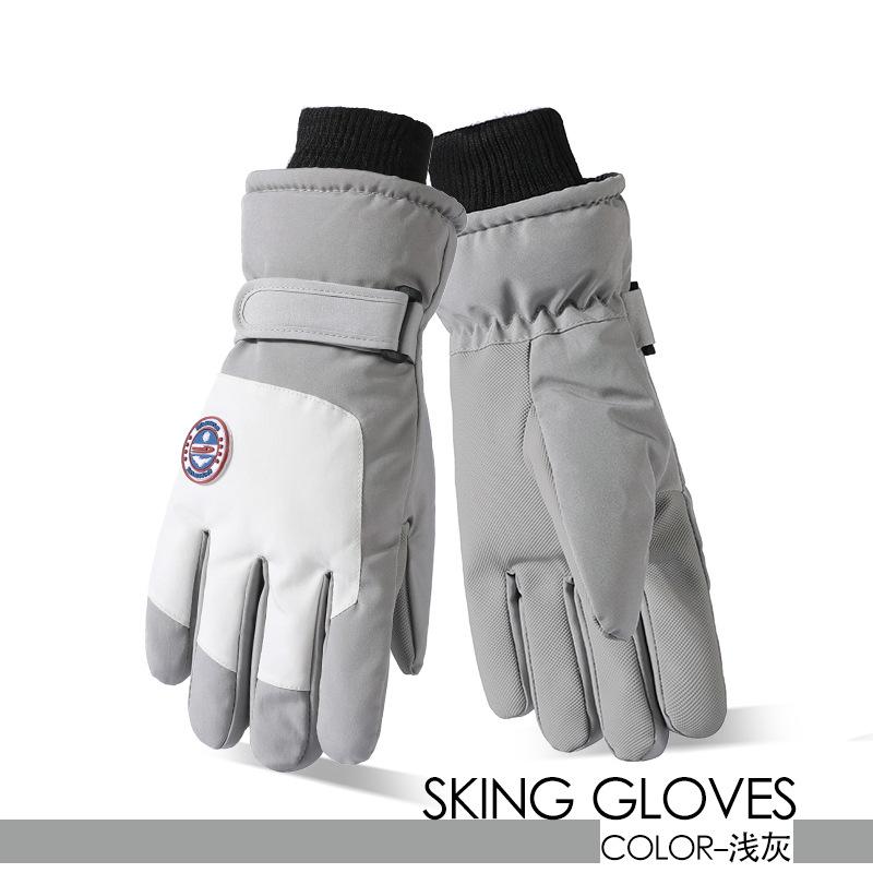 Ski Gloves Fleece Men's and Women's Ski Gloves Female Students Outdoor Electric Vehicle Riding Fleece Finger Gloves Men's Winter