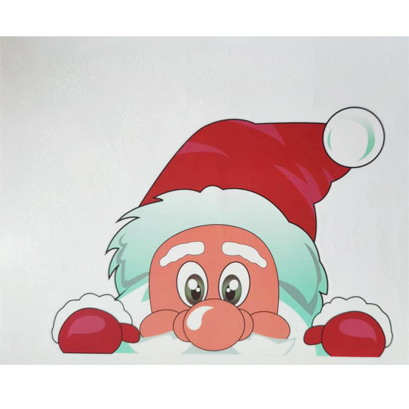 Vánoční elektrostatická samolepka na okno Skleněná nálepka Santa Claus Vločka Samolepky na zeď Pro dětské pokoje Novoroční ozdoby Dekor