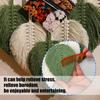 Natural Cotton Macrames Wall Art Leaf Pattern Hanging Decoration with Fringes For Home Interior Bedroom Nursery Decors