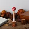 Handgeschnitzter Holzpilz Kugelschreiber, Niedliche rote Punkte Amanita Form Dekorative Schreibfeder, Neuheit Schreibwaren Geschenk