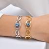 Fashion Accessories Stainless Steel Size Oval Geometry Handmade Chain Bracelet Electric Gold Ladies Accessories 2164