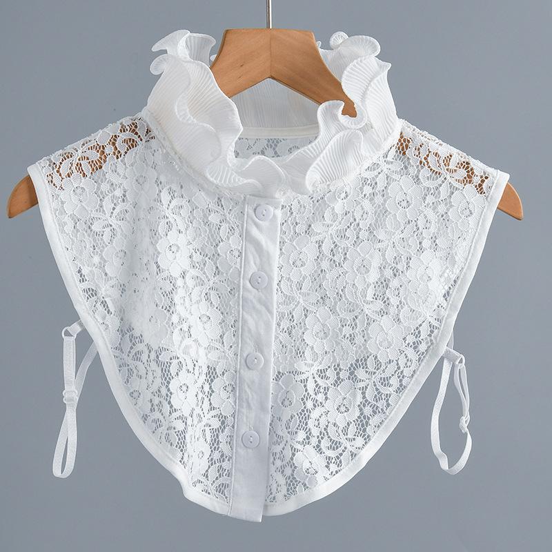 Blouse Tops Layered Ruffle Lace False Collar Sweater Shirt Decorative Fake Collar Detachable Stand Collar Clothes Accessories