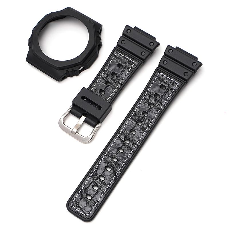 Modified Kit for Casio G-Shock GA-2100 GA-2110 Replacement Men TPU Rubber Quick Release Watch Band Strap Case Bezel Accessories