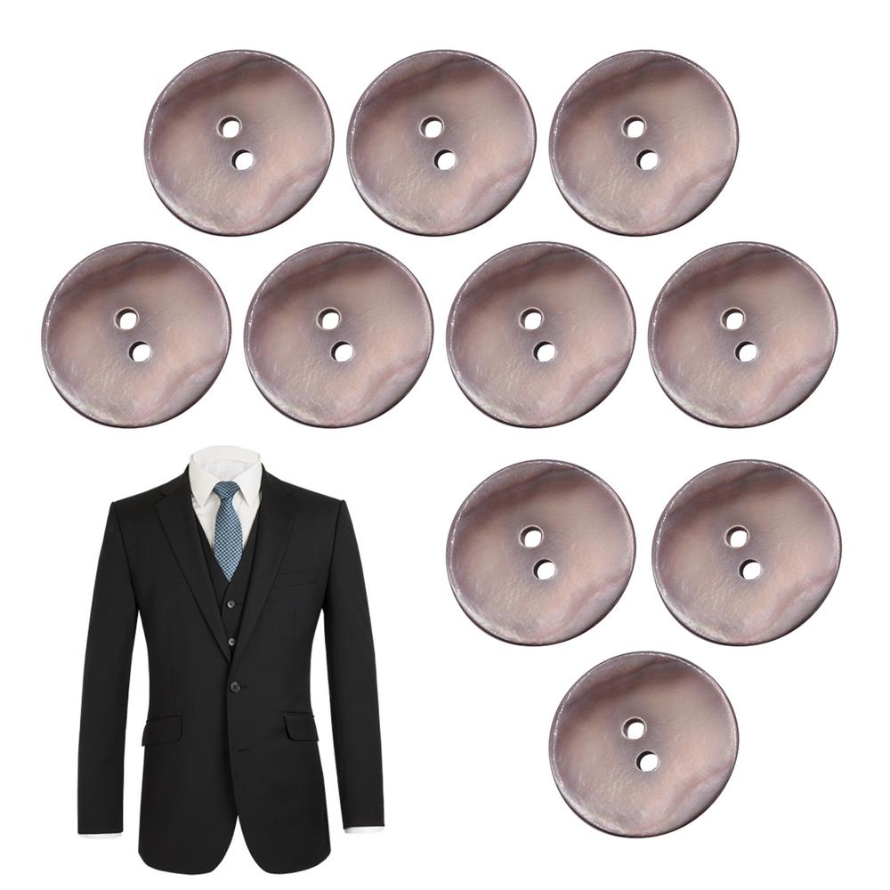 Shell Buttons For Crafts 10pcs Jacket Shell Buttons 2-Hole Design Round River Shell Cardigan Buttons Pearl Shell Sewing Buttons