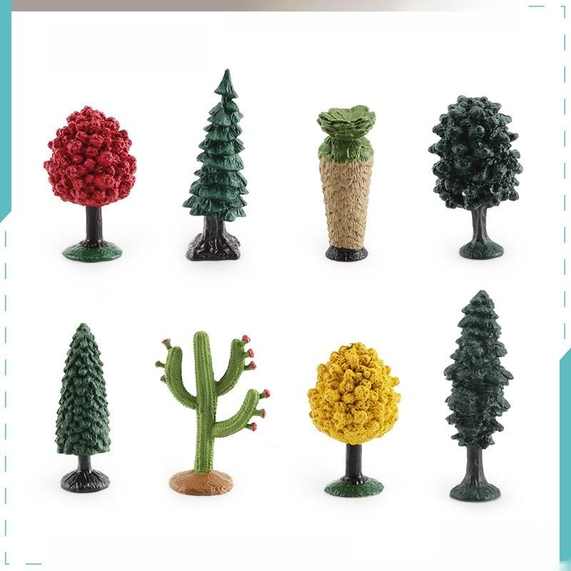 

Faux Maple Tree And Opuntia Dillenii Model Pvc Collectible Landscape Scene For Home And Office Decor