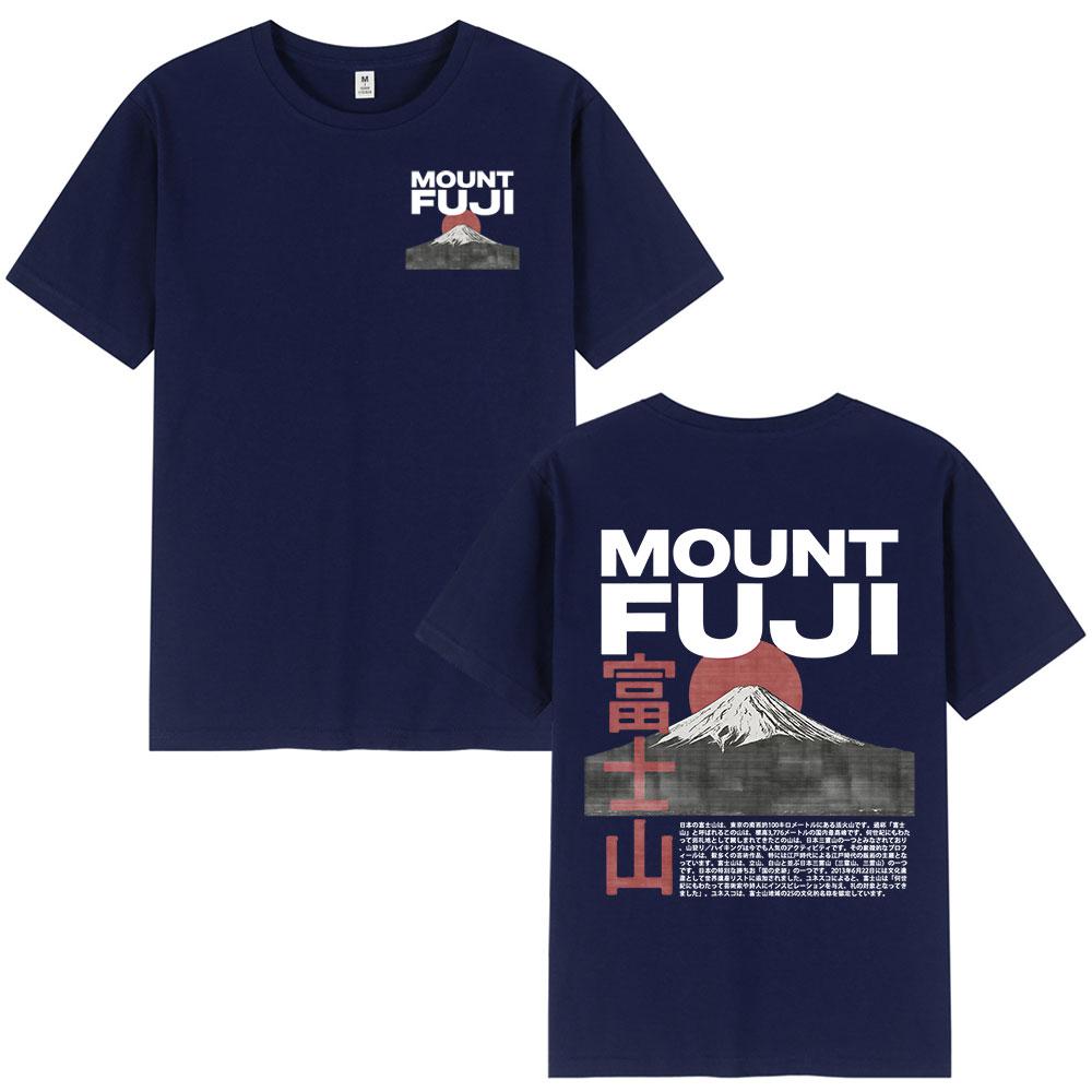 Japanese Style Mount Fuji Cherry Blossoms Print T Shirts Unisex Women Clothing Short Sleeve 100 Cotton Casual Short Sleeve TShirt