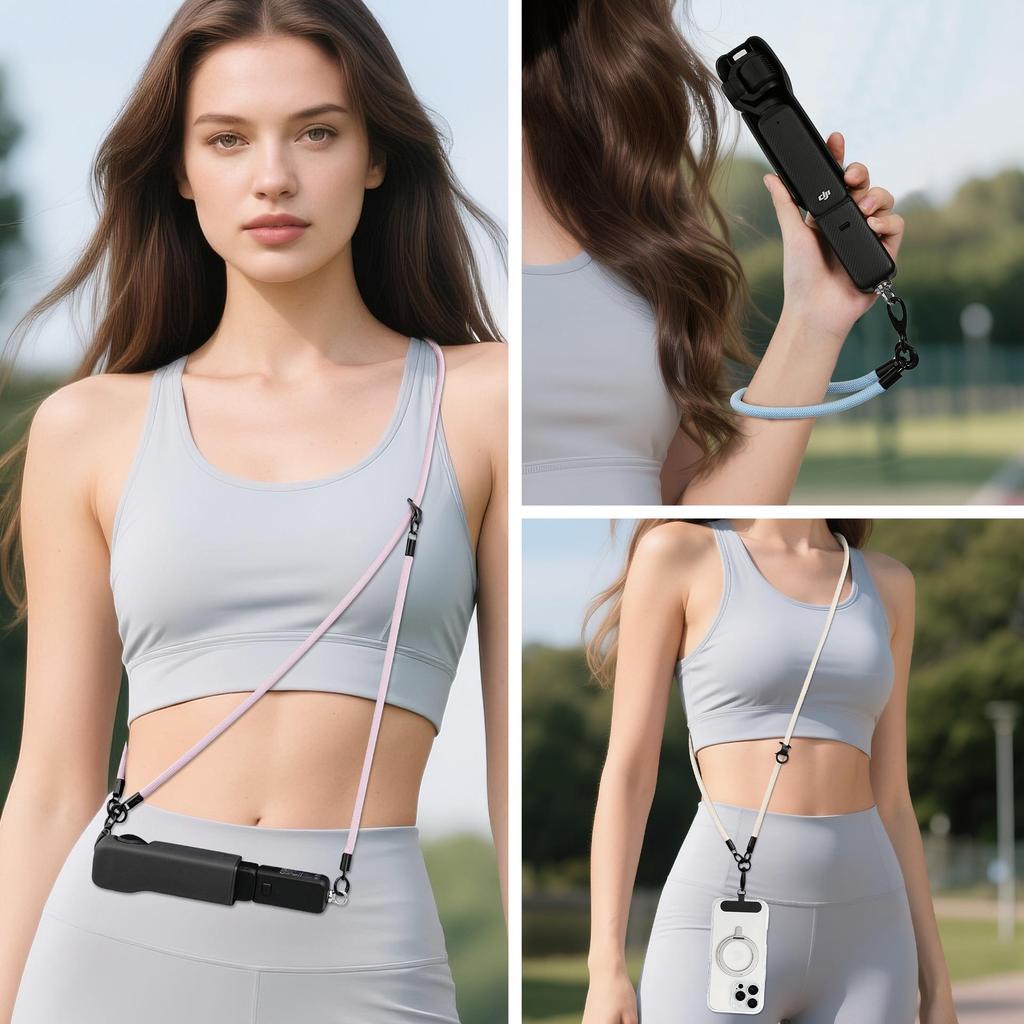 DJI Pocket 3: Vielseitiges Anti-Verlust-Lanyard mit abnehmbarer Handgelenk- und Umhängekordel