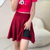 Fashion Dancer Safety Pants Skirts Women's Function Pocket Skirt Casual School Flared Elastic Pleated Sun Skirts Plus Size 45CM