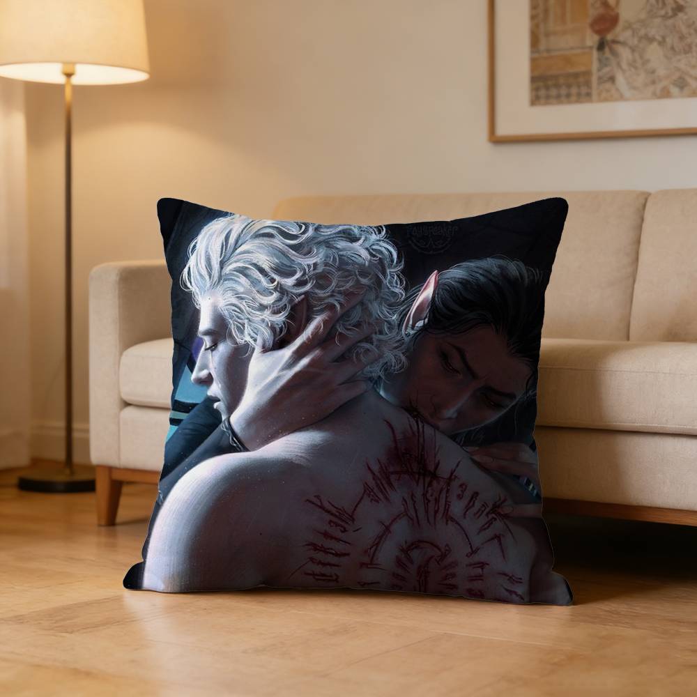 B-Baldurs A-Astarion Gate Pillow Case Pattern Printed Pillowcase For Living Room Sofa Cushion Cover