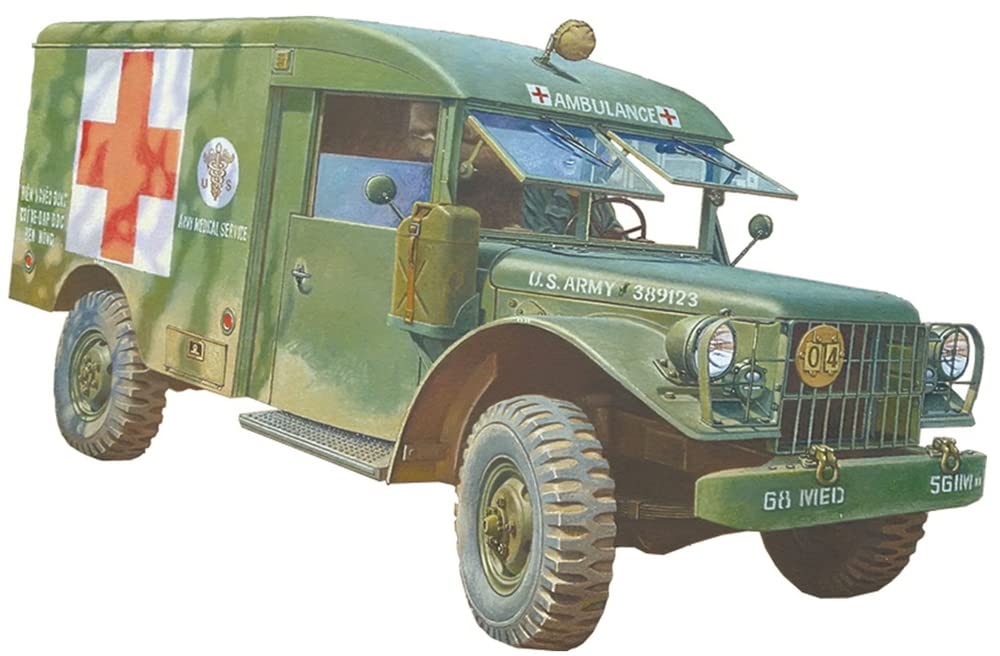 Roden 1/35 Scale US Army Dodge M43 4-Wheel Drive Field Ambulance 1950-1960 Plastic Model Kit RE35811