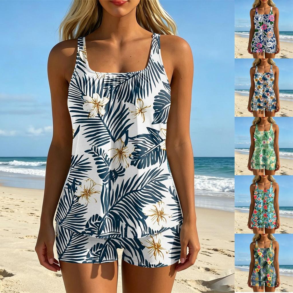 Women's Printed Split Swimsuit Sport Swimsuit Two-Piece Set