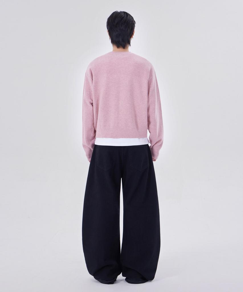 GLW Essential Round Neck Crop Knit Pink
