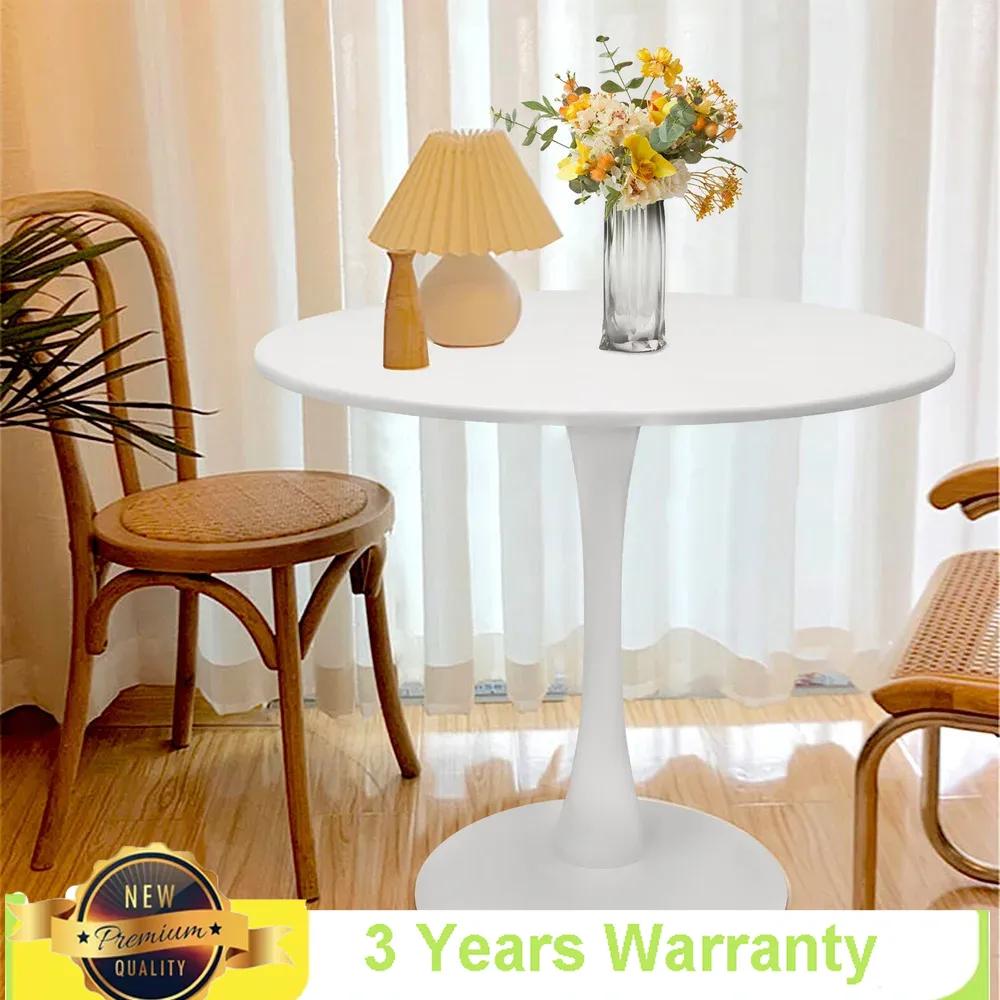 Bymaocar 31.5inch Round Dining Table Tulip Modern Style Coffee Table, Mid-century Leisure Table Home Furniture Easy to Clean