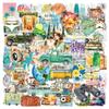 50PCS Outdoor Travel Scenery Sticker Graffiti Cell Phone Helmet Water Cup Car DIY Waterproof PVC Handbook Play Reward Stickers