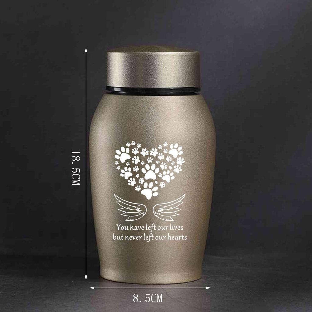 Stainless Steel Pet Cremation Urn for Ashes - Memorial Jar for Cats, Dogs, and Pets