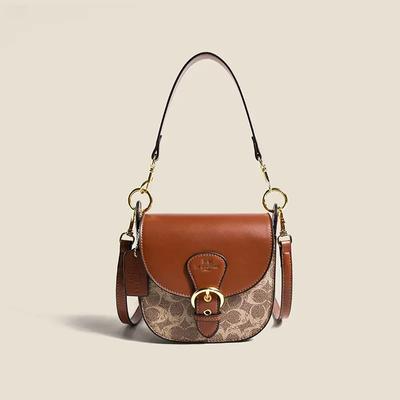 Dámska luxusná taška, nová módna retro sedlová taška, všestranná jednoramenná crossbody malá štvorcová taška, trendy, personalizovaná