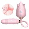 Anal Double Head Dildo Licking Female Telescopic Masturbation Thrust Sucking Silicone Adult Sex Toys Rose Vibrator for Woman
